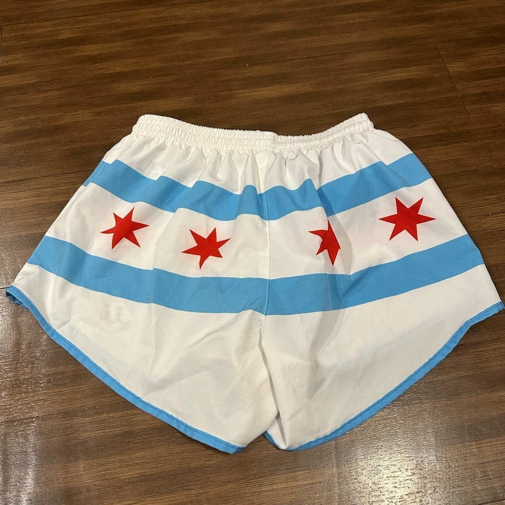 Chi Chi Sport The Mag Miler chicago flag running shorts size large - Picture 3 of 8